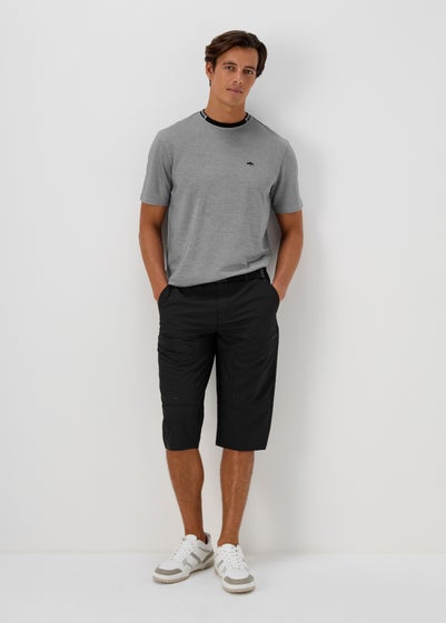 Black Belted 3/4 Trekking Cargo Shorts