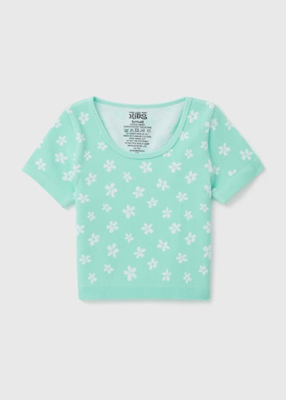 Girls Aqua Blue Seamless Top (7-15yrs)