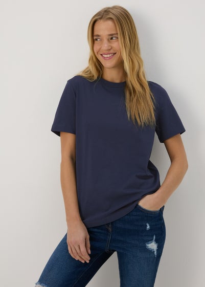 Navy Modern Plain T-Shirt