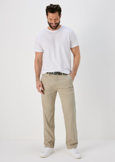 Bone Belted Chino Trousers