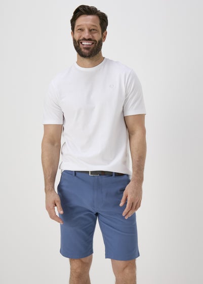 Blue Belted Chino Shorts