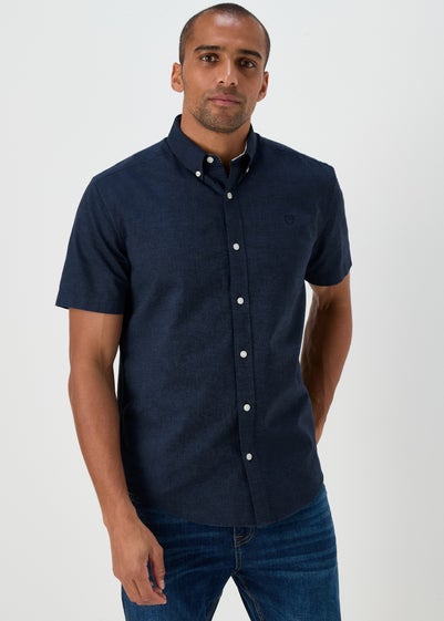Navy Cross Dye Oxford Short Sleeve Shirt - Small