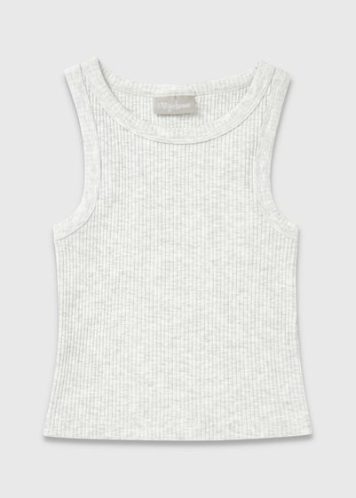 Girls Grey Ribbed Vest (7-15yrs)