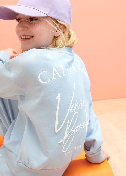 Girls Blue California Slogan Sweatshirt (7-15yrs) - Age 10 Years
