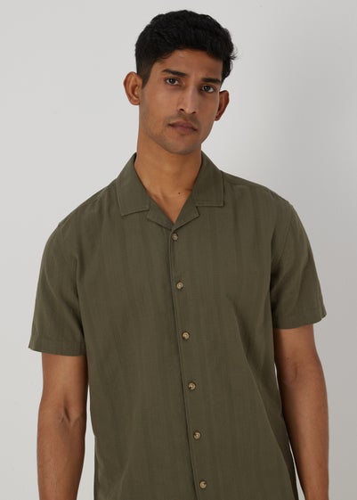 Khaki Seersucker Shirt