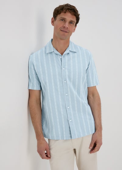 Blue Dobby Stripe Shirt