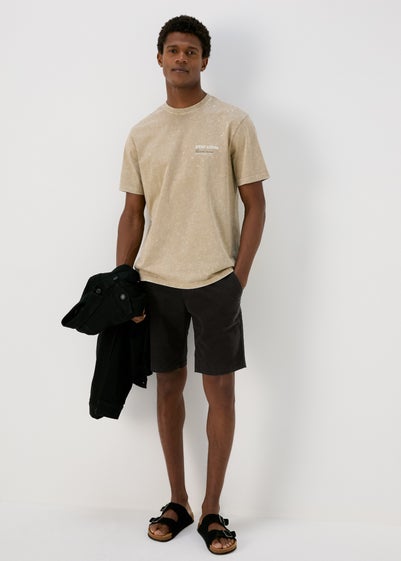 Black Straight Fit Chino Shorts