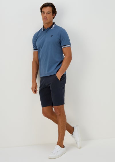 Navy Straight Fit Chino Shorts