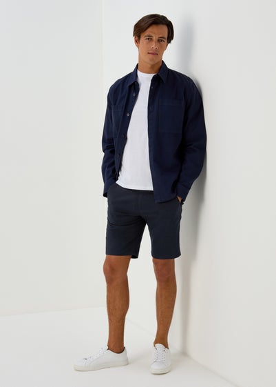 Navy Straight Fit Chino Shorts