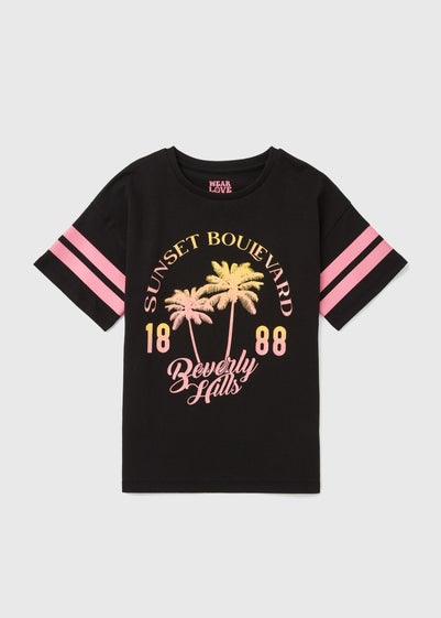 Girls Black Beverly Hills T-Shirt (7-13yrs) - Age 7 Years