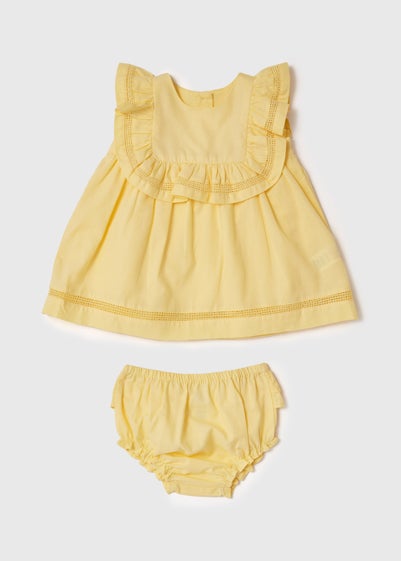 Baby Lemon Dress & Knickers Set (Newborn-23mths) - Age 0 - 3 Months