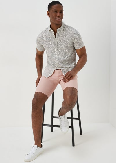 Pink Slim Fit Chino Shorts