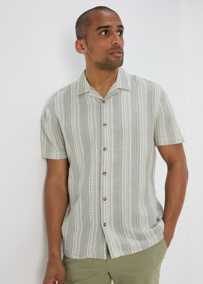 Green Stripe Short Sleeve Shirt