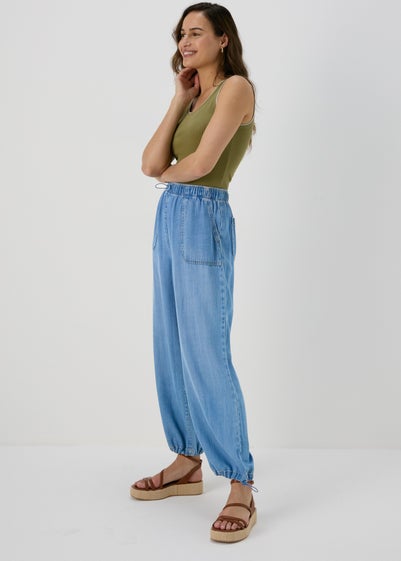 Denim Parachute Trousers