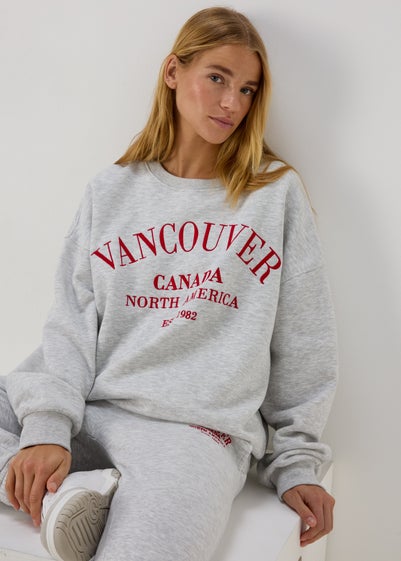Grey Marl Vancouver Co Ord Sweatshirt - Medium