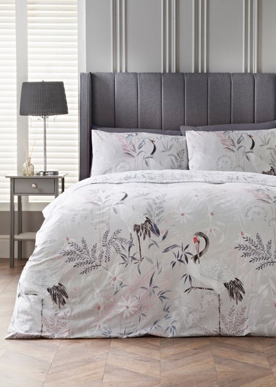 Grey Cranes Duvet Set