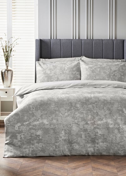 Grey Metallic Jacquard Duvet Set