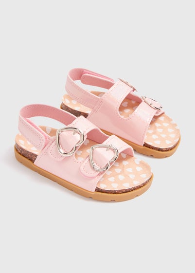 Girls Pink Foot Bed Sandals (Younger 4-12)