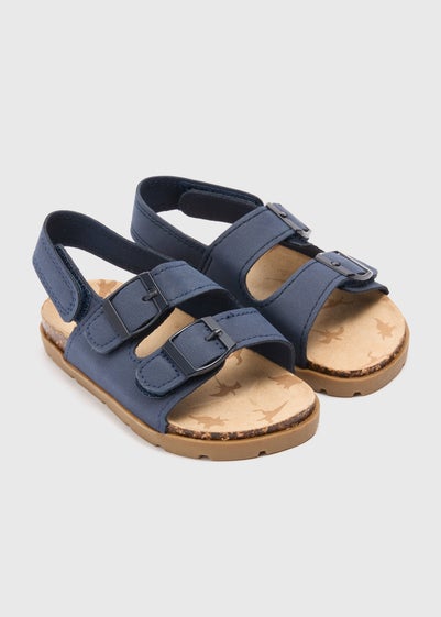 Boys Navy Foot Bed Sandals (Younger 4-12)