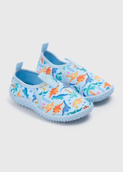 Boys Blue Dino Swim Shoes (Younger 4-12) - Size 4 Infants