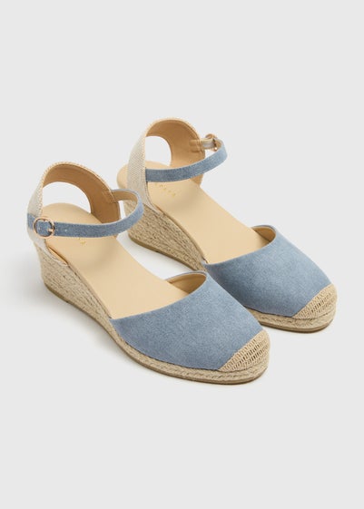 Blue Closed Toe Espadrille Sandals - Size 3