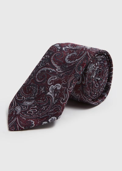 Taylor & Wright Burgundy Paisley Design Tie