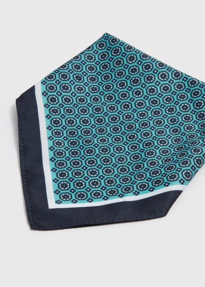 Mint Geo Circle Print Pocket Square