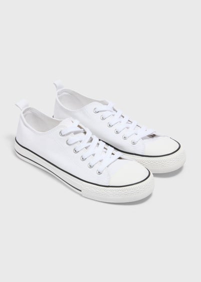 White Toe Cap Canvas Shoes - Size 3