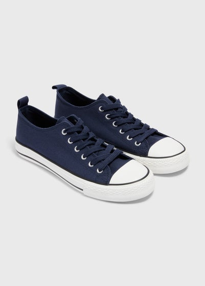 Navy Toe Cap Canvas Trainers