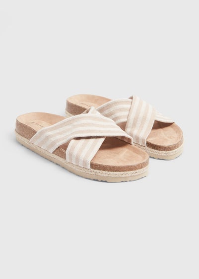 Beige Footbed Sandals