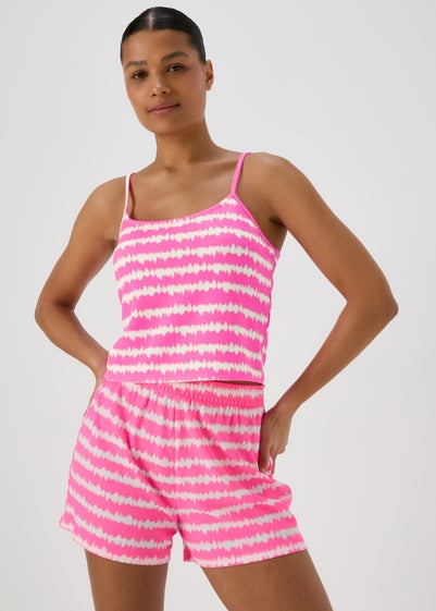 Pink Tie Dye Print Co Ord Top - Size 8