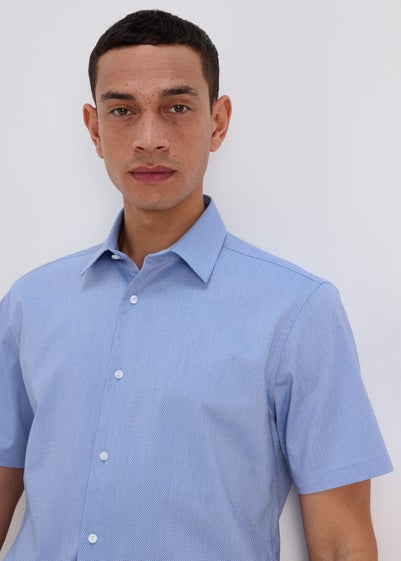 Taylor & Wright Blue Textured Short Sleeve Shirt