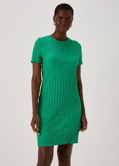 Green Hyper Texture Mini Dress - Size 8