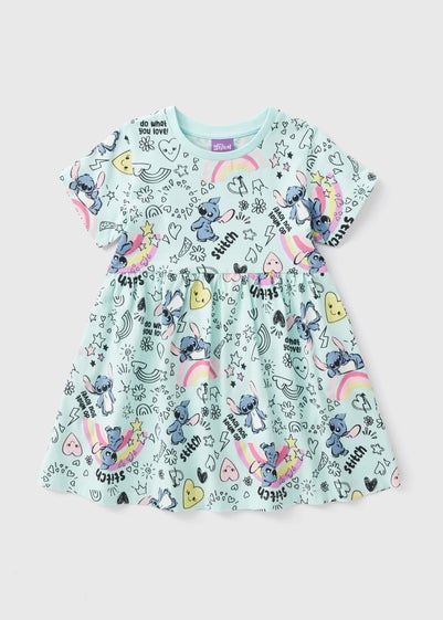 Disney Girls Blue Stitch Dress (1-7yrs)