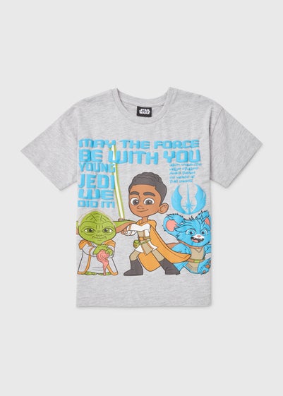 Star Wars Boys Grey Young Jedi T-Shirt (9mths-7yrs)