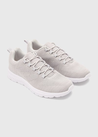 Grey Sports Running Fabric Trainers