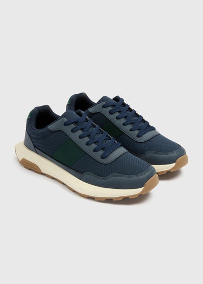 Navy Retro Stripe Trainers