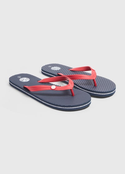 Navy Stripe Textured Flip Flop