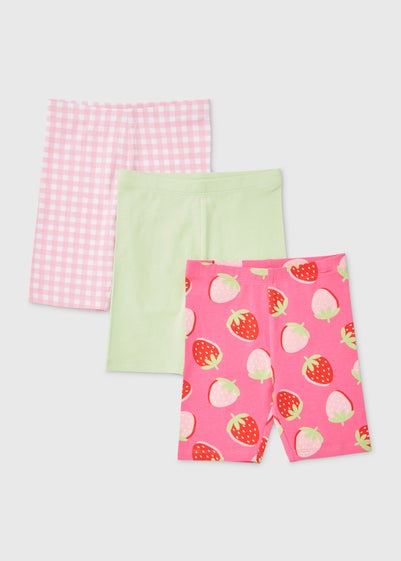 Girls 3 Pack Fruit Salad Cycling Shorts (1-7yrs) - 1 to 1 half years