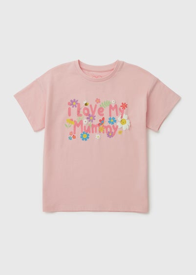 Girls Pink Mummy T-Shirt (1-7yrs) - 1 to 1 half years