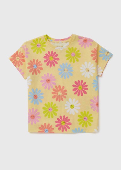 Girls Yellow Daisy T-Shirt (1-7yrs) - 1 to 1 half years