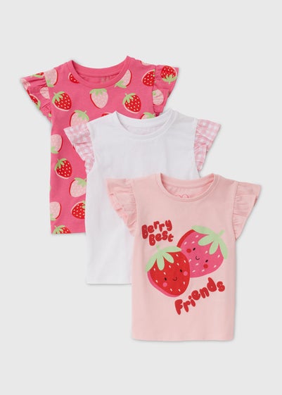 Girls 3 Pack Fruit Salad T-Shirts (1-7yrs) - 1 to 1 half years