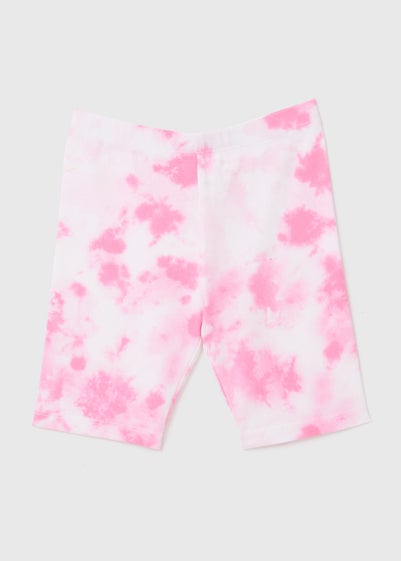 Girls Pink Tie Dye Cycling Shorts (1-7yrs)