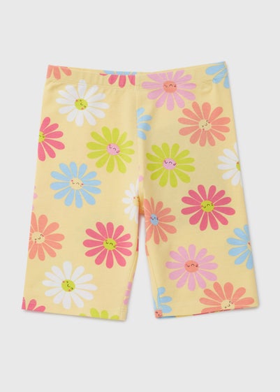Girls Yellow Daisy Cycle Shorts (1-7yrs) - 1 to 1 half years