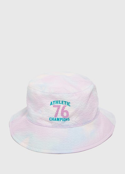 Girls Lilac Tie Dye Varsity Bucket Hat (7-13yrs)