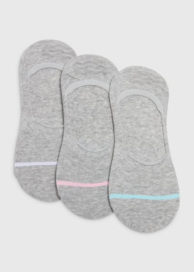 3 Pack Grey No Show Socks