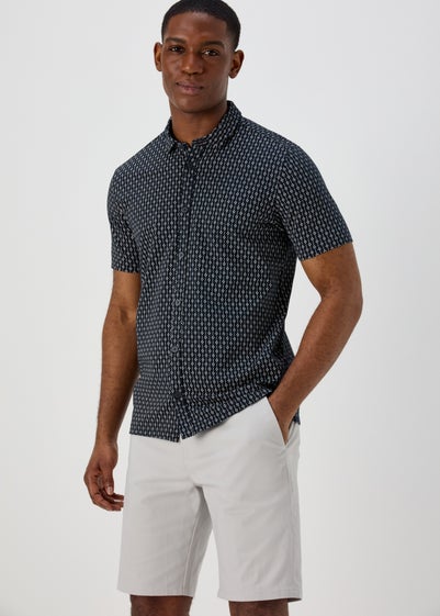 Navy Dot Design Jersey Shirt