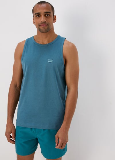 Blue Tapestry Jersey Ringer Vest