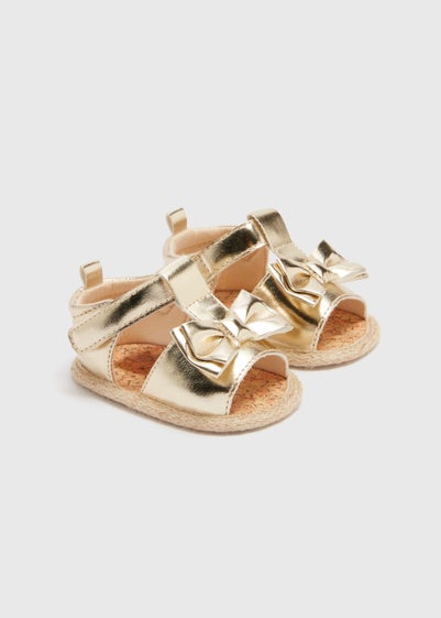 Baby Gold Bow Espadrille Sandals (Newborn-18 mths)