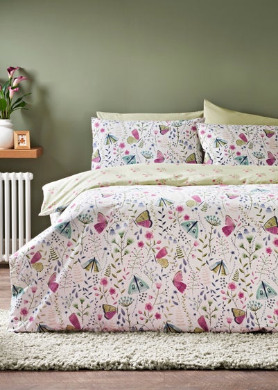 White Butterfly Design Duvet Set